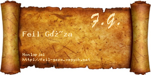 Feil Géza névjegykártya