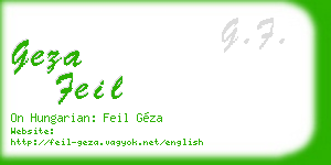 geza feil business card