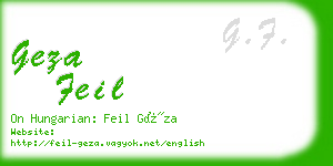 geza feil business card